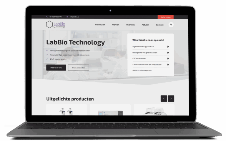 Website van LabBio Technology gebouwd in Elementor