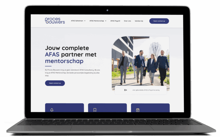 Website van Proces Bouwers gebouwd in Elementor