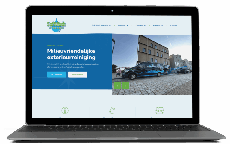 Website van SoftWash Systems Europa gebouwd in Elementor