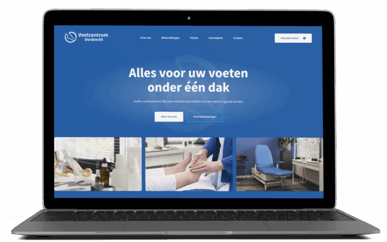 Website van Voetcentrum Dordrecht gebouwd in Elementor