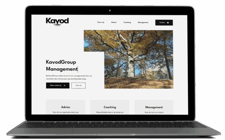 Website van Kavod Group gebouwd in Elementor