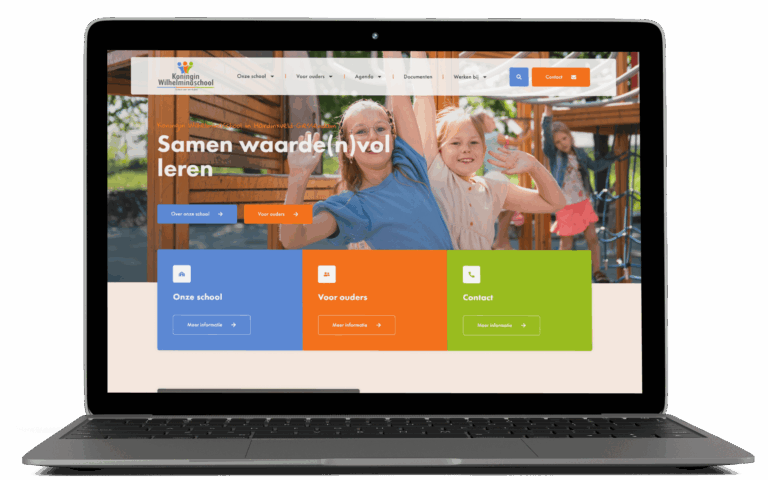 Website van Koningin Wilhelminaschool gebouwd in Elementor
