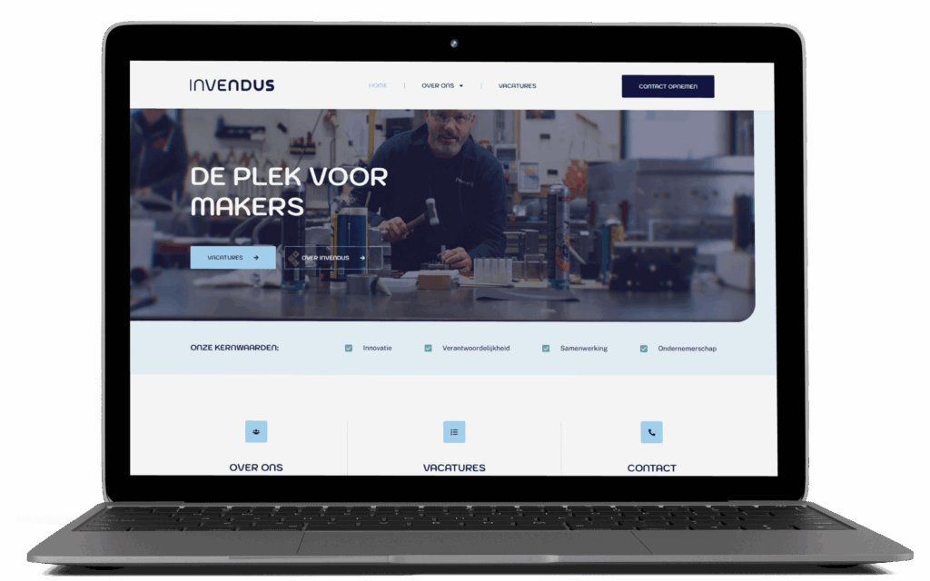 Website van Invendus Groep B.V. gebouwd in Elementor