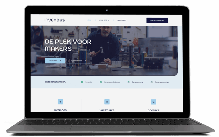 Website van Invendus Groep B.V. gebouwd in Elementor