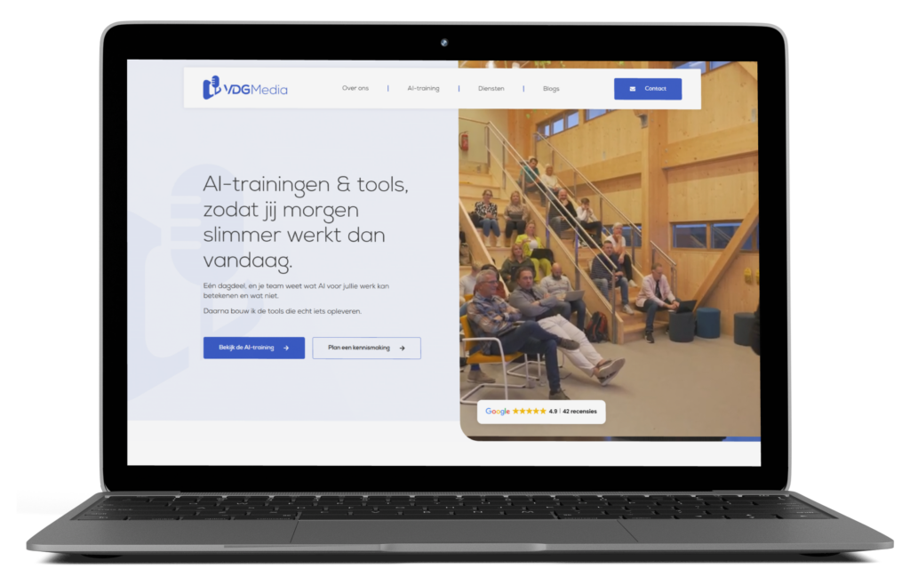 Website van VDG Media gebouwd in Elementor